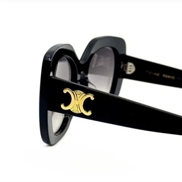 CELINE Triomphe Butterfly Round Sunglasses Acetate Ombre GRADIENT Black SUNNIES - Picture 11 of 16